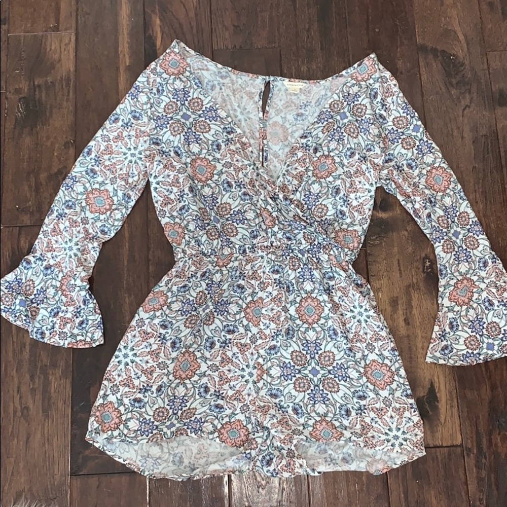 Floral Bell Sleeve Romper